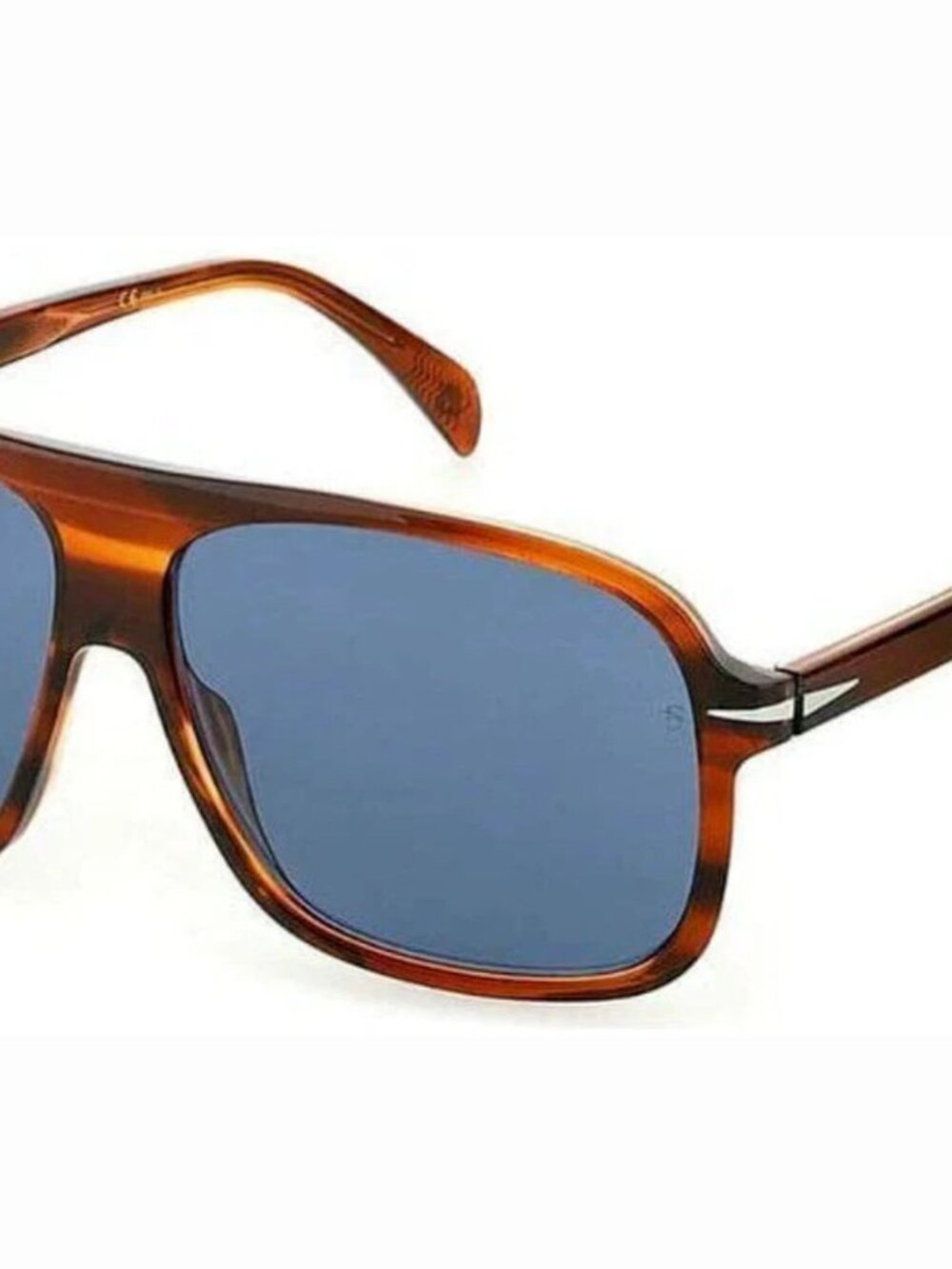 David Beckham DB7008 0EX4/KU Men's Brown Horn / Blue Sunglasses